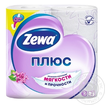 Туалетная бумага Zewa Плюс аромат сирени двухслойная 4 рулона купить, цены на МегаМаркет - фото 1