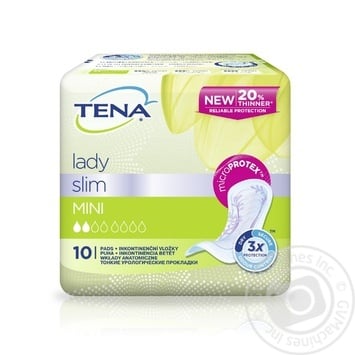 Прокладки Tena Lady Slim Mini 10шт. х18 купить, цены на МегаМаркет - фото 1