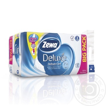 Туалетная бумага Zewa Deluxe белая трехслойная 16 рулонов купить, цены на МегаМаркет - фото 1