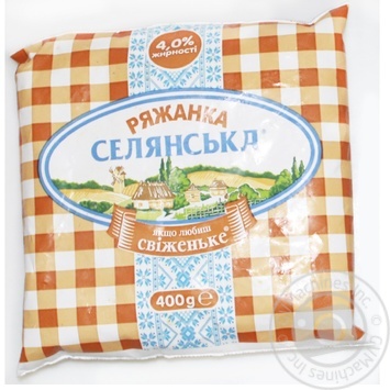Ряжанка Селянська 4% 400г купити, ціни на МегаМаркет - фото 1