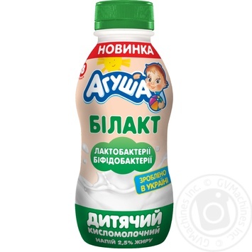 Напій Агуша Білакт кисломолочний 2,5% 200г купити, ціни на МегаМаркет - фото 1