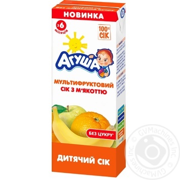 Сок Агуша мультифруктовый с мякотью 200мл купить, цены на МегаМаркет - фото 1