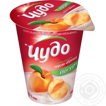 Bio yogurt Chudo peach-apricot 2.5% 400g - buy, prices for MegaMarket - photo 1