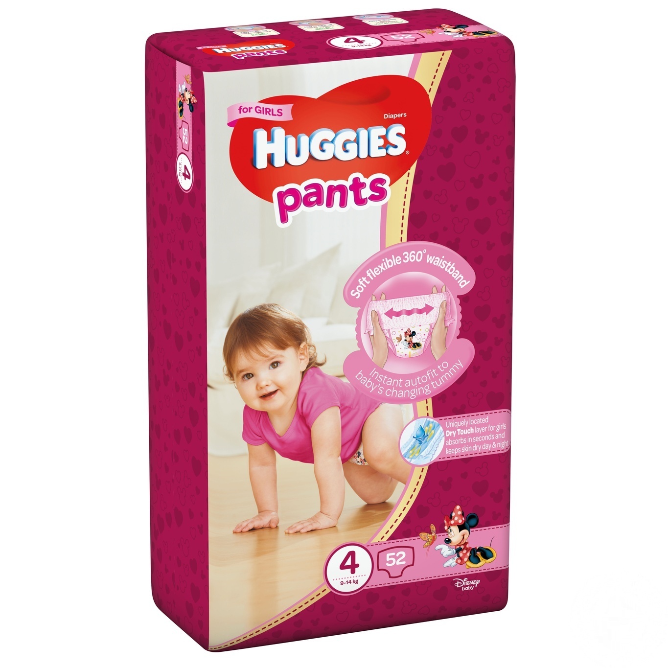 

Трусики-подгузники Huggies Pants 4 52шт для девочек