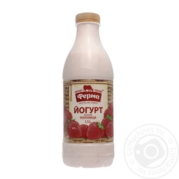 Йогурт Ферма Полуниця питний 1,5% 900г купити, ціни на МегаМаркет - фото 1