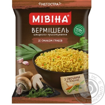 Mivina ready-to-cook with mushrooms vermicelli 60g - buy, prices for MegaMarket - photo 1