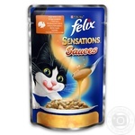 Корм Felix Sensations Sauces индейка в соусе с беконом для взрослых котов 100г
