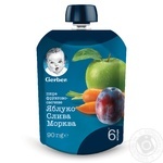 Пюре Gerber яблоко слива морковь 90г