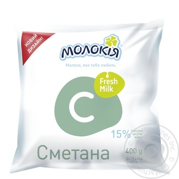 Сметана Молокія 15% 400г купити, ціни на МегаМаркет - фото 1