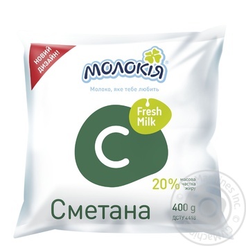 Molokiya Sour Cream 20% 400g - buy, prices for MegaMarket - photo 1