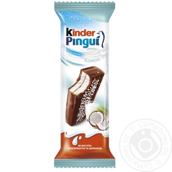 Kinder Pingui milk slices biscuit with coconut flavor shortcake 30g - buy, prices for MegaMarket - photo 2