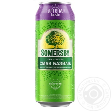 Сидр Somersby зі смаком базиліка 4.7% 0,5 л купити, ціни на МегаМаркет - фото 1