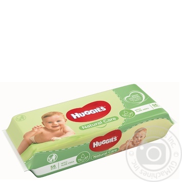 Серветки вологі Huggies Natural Care 56шт/уп купити, ціни на МегаМаркет - фото 1
