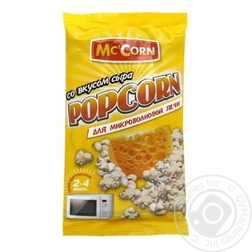 Попкорн для мікрохвильовки Mc’Corn зі смаком сиру 90г купити, ціни на МегаМаркет - фото 3