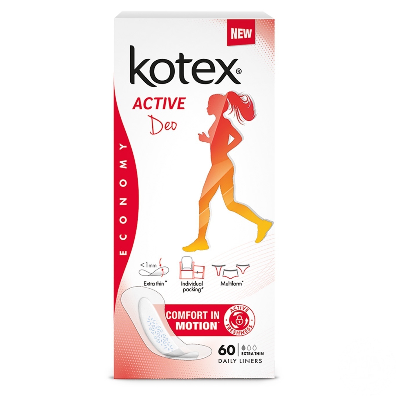 

Прокладки ежедневные Kotex Active Deo 60ш