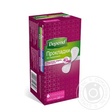 Прокладки Depend Ultra mini 22шт купити, ціни на МегаМаркет - фото 1