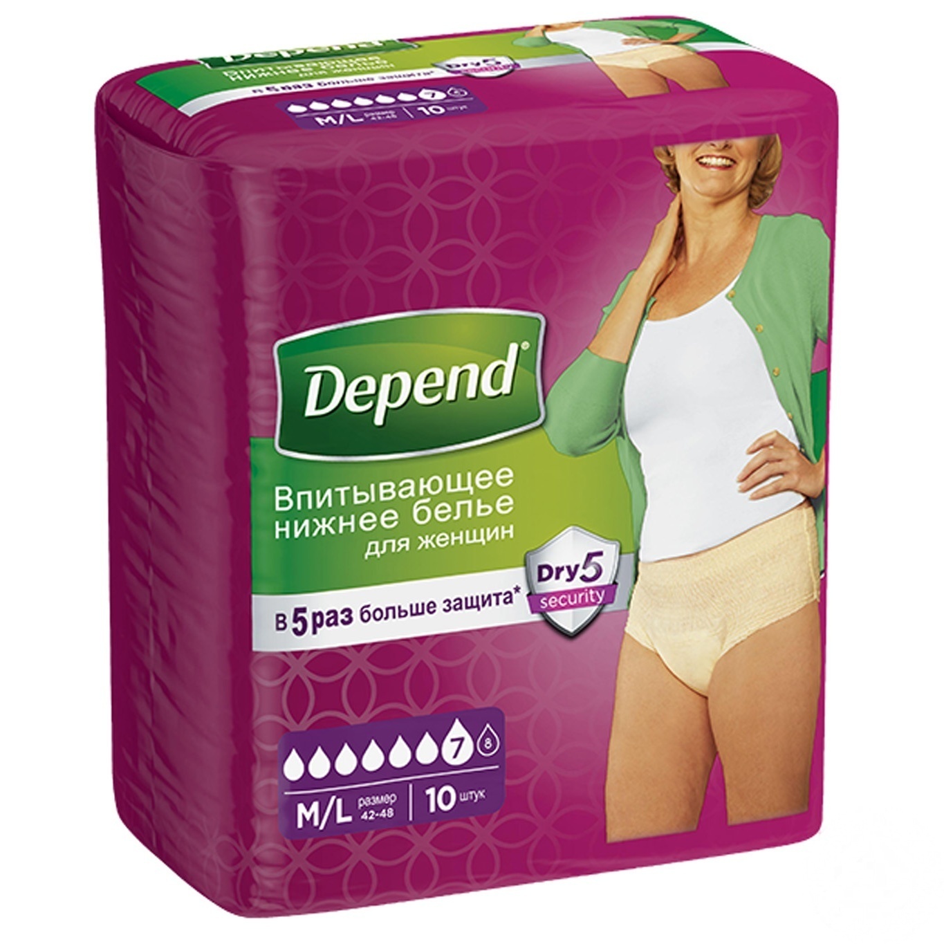 

Впитывающее нижнее белье Depend для женщин M/L