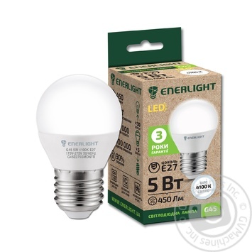 Лампа світлодіодна Enerlight G45 5Вт 4100K E27 купити, ціни на МегаМаркет - фото 1