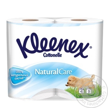 Туалетний папір Kleenex Natural Care 3-шаровий 4шт - купити, ціни на ULTRAMARKET - фото 1