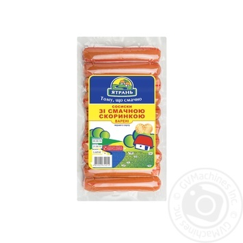Сосиски Ятрань С вкусной корочкой вареные 395г купить, цены на МегаМаркет - фото 1