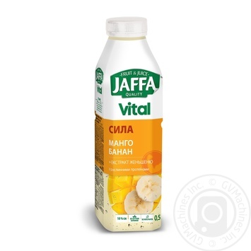 Напій соковий Jaffa Vital Сила Манго-Банан + екстракт женьшеню з рослинними протеїнами 0,5л купити, ціни на МегаМаркет - фото 1