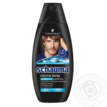 Шампунь Schwarzkopf Schauma Intensive For men против перхоти с пиритионом цинка без силикона 400мл купить, цены на МегаМаркет - фото 1