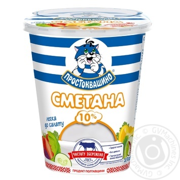 Сметана Простоквашино 10% 350г купити, ціни на МегаМаркет - фото 1