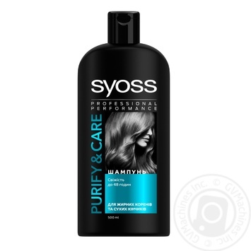 Шампунь SYOSS Purify&Care для жирных волос с сухими кончиками 500мл - купить, цены на METRO - фото 1