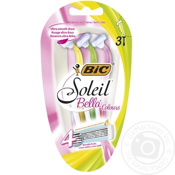Бритва жіноча BIC Soleil Bella Colours 3шт купити, ціни на МегаМаркет - фото 1