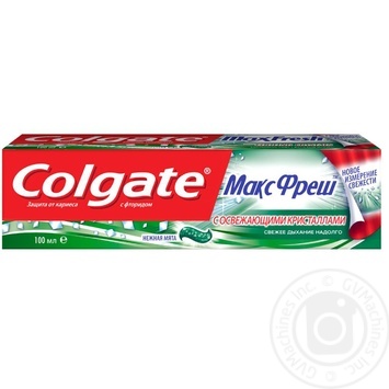 Зубна паста Colgate Макс Фреш з освіжаючими кристалами Ніжна М'ята гель 100мл купити, ціни на МегаМаркет - фото 3