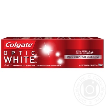 Зубная паста Colgate Оптик Уайт Искрящаяся мята 75мл купить, цены на МегаМаркет - фото 1