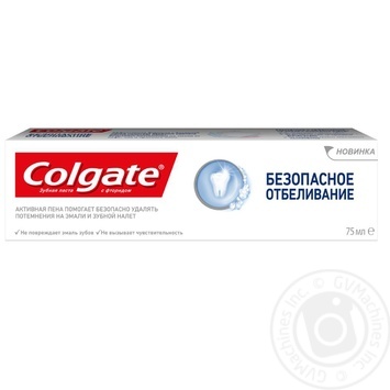 Зубная паста Colgate Безопасное отбеливание с фторидом 75мл купить, цены на МегаМаркет - фото 1