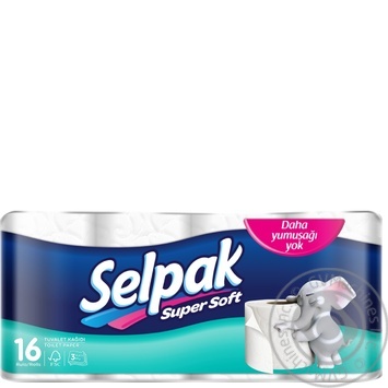 Туалетний папір Selpak Super Soft 16шт х3 купити, ціни на МегаМаркет - фото 1