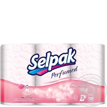 Туалетний папір Selpak Perfumed  Пудра 3-шаровий 12шт - купити, ціни на NOVUS - фото 1