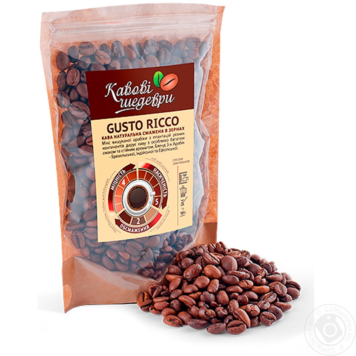 

Кофе Кофейные шедевры Gusto Ricco жареный в зернах