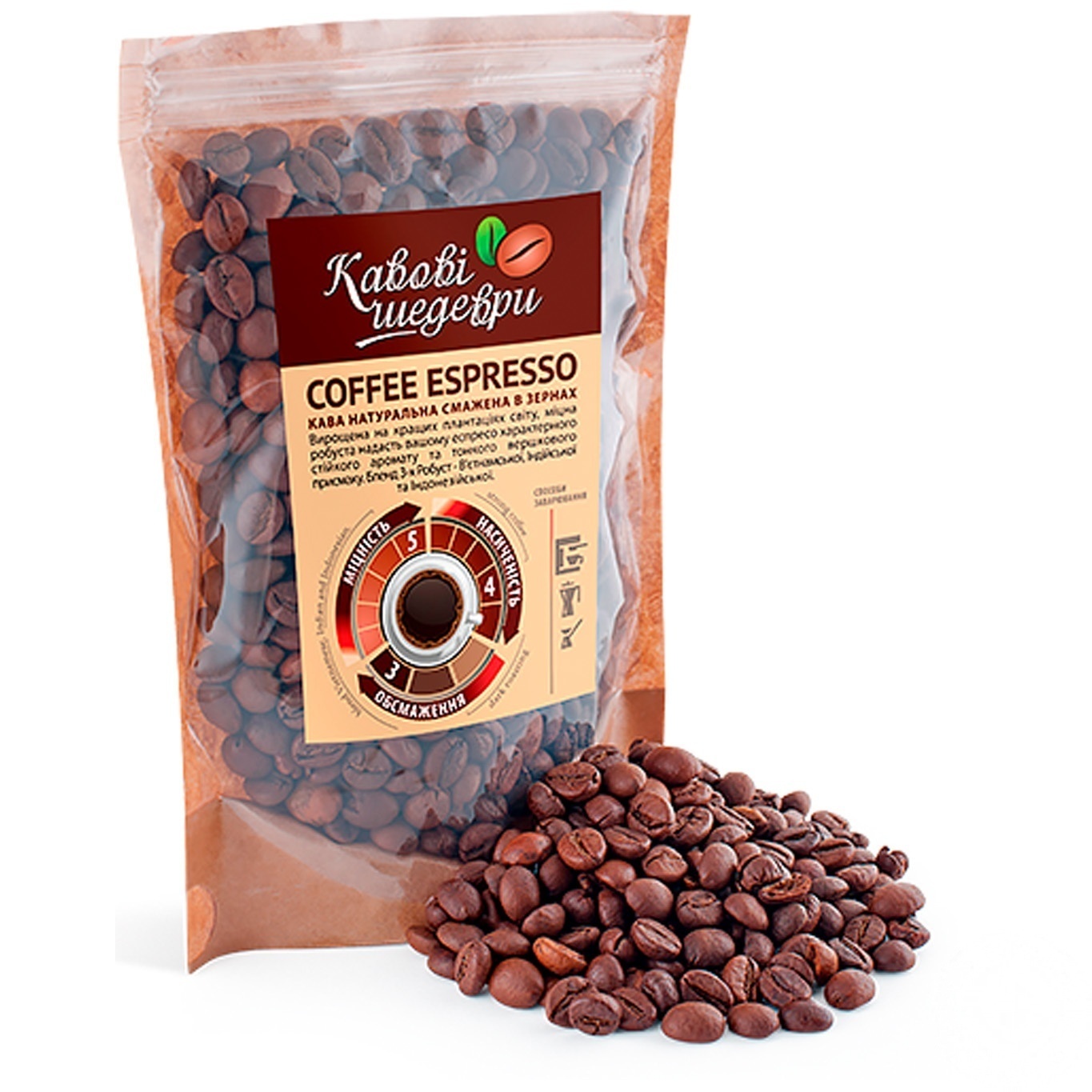 

Кофе Кофейные шедевры Espresso жареный в зернах