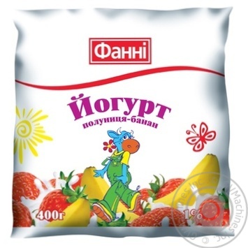 Йогурт Фанні Полуниця-Банан 1% 400г купити, ціни на МегаМаркет - фото 1