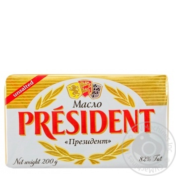 European-style butter President 82% 200g - buy, prices for MegaMarket - photo 1