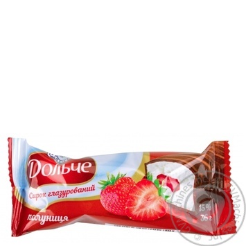 Сырок глазированный Дольче Клубника 15% 36г купить, цены на МегаМаркет - фото 1