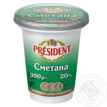 President sour cream 20% 350g - buy, prices for MegaMarket - photo 1