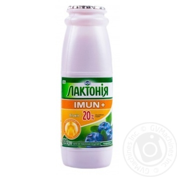 Напій кисломолочний йогуртний Лактонія чорниця з пробіотиком L.Rhamnosus і вітаміном С Імун+ 1,5% 100г купити, ціни на МегаМаркет - фото 1