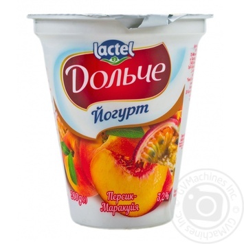 Йогурт Lactel Дольче Персик-Маракуйя 3,2% 280г купити, ціни на МегаМаркет - фото 1