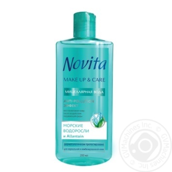 Мицеллярная вода Novita Make Up&Care Anti-pollution эффект Морские водоросли и Allantoin 200мл купить, цены на МегаМаркет - фото 1