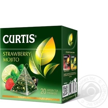 Чай зелений пакетований Strawberry Mojito Curtis 20п купити, ціни на МегаМаркет - фото 1