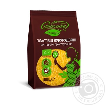 Пластівці кукурудзяні Сквирянка органічні 400г купити, ціни на МегаМаркет - фото 1