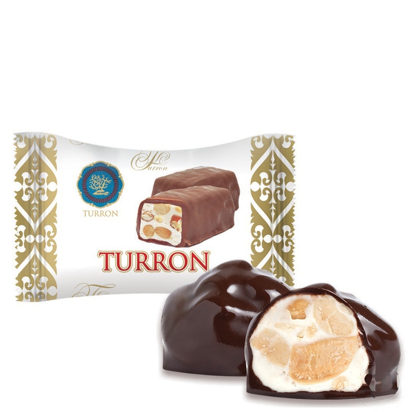 

Конфеты Turron с арахисом в кондитерской черной глазури