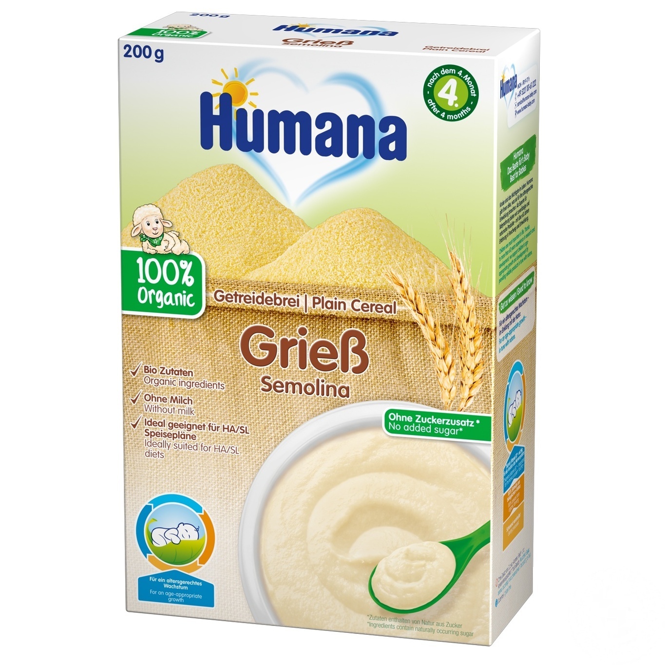 

Каша Humana безмолочная пшеничная 200г