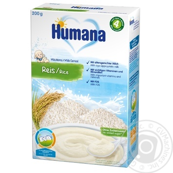Каша молочная Humana рисовая 200г купить, цены на МегаМаркет - фото 1