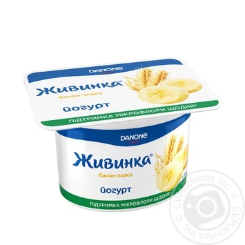 Йогурт Danone Живинка Банан-Злаки 1,5% 115г купити, ціни на МегаМаркет - фото 1