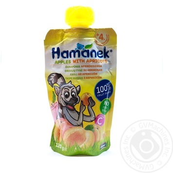 Пюре Hamanek яблуко з абрикосом 120г купити, ціни на МегаМаркет - фото 1
